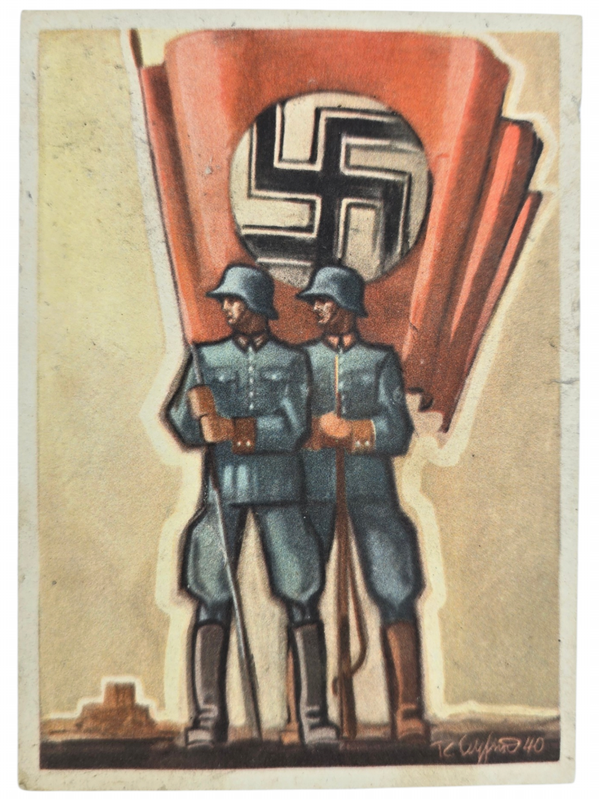 Original WW2 German Postcard - Tag der Deutschen Polizei, Die Ordnungspolizei im Kriegseinsatz SS