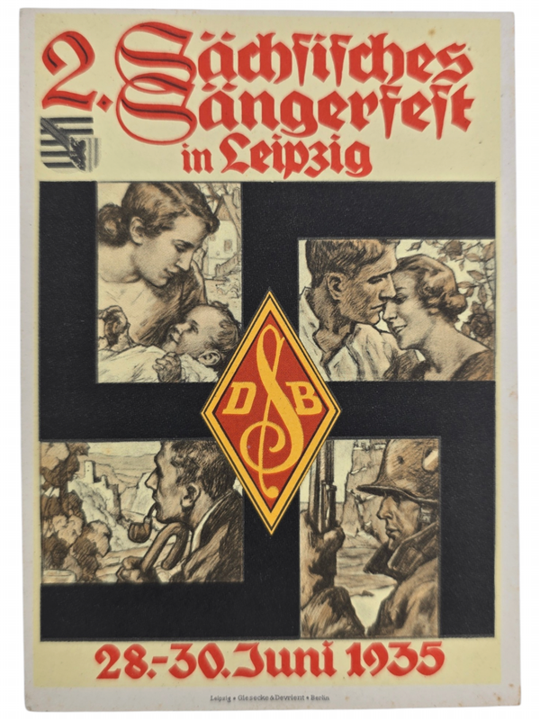 Original WW2 German Postcard - 2. Sächsisches Sängerfest in Leipzig (1935)