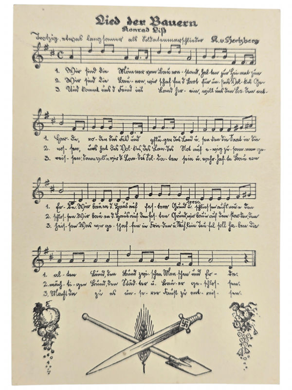 Original WW2 German Postcard - Lied der Bauern, Konrad Liss (1934)