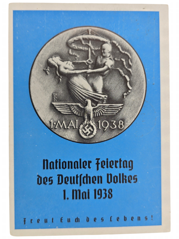 Original WW2 German Postcard - Nationaler Feiertag des Deutschen Volkes 1 mai (1939)