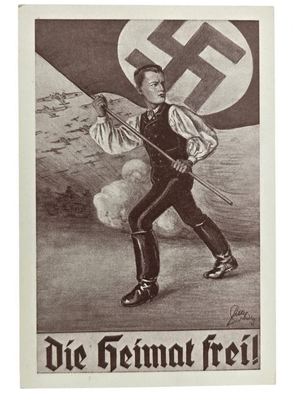 Original WW2 German Postcard - Die Heimat Frei!, Iglau (1938)