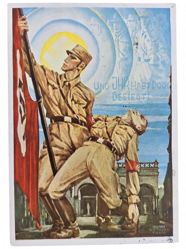 Original WW2 German Postcard - Gedenkpostkarte Und Ihr habt doch Gesiegt! (1938)