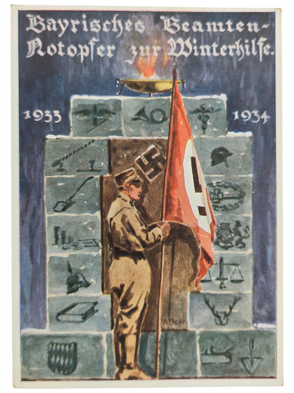 Original WW2 German Postcard - WHW 1933/34 Bayrisches Beamtennotopfer zur Winterhilfe (1934)