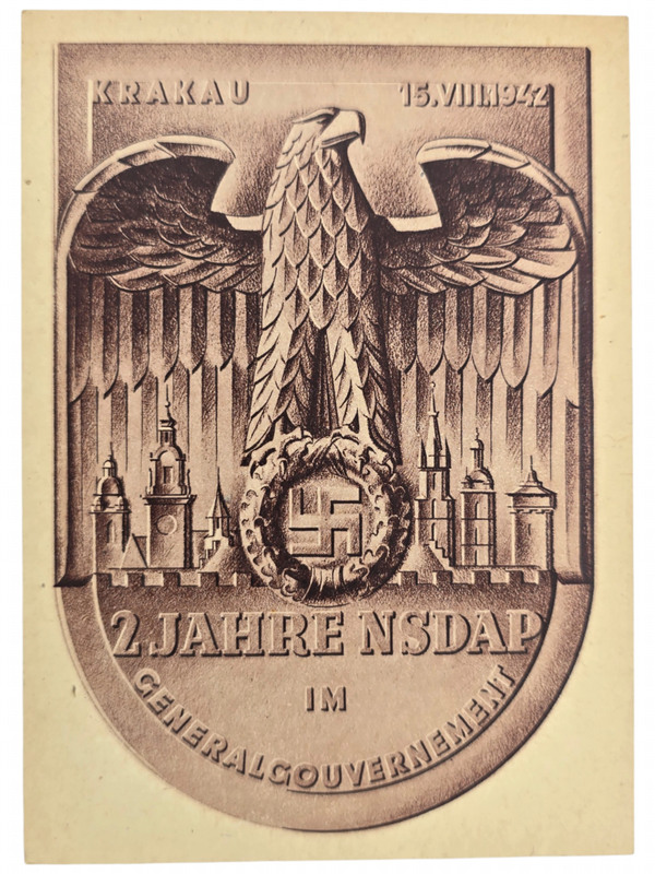 Original WW2 German Postcard - 2 Jahre NSDAP im Generalgouvernement, Krakau (1942)