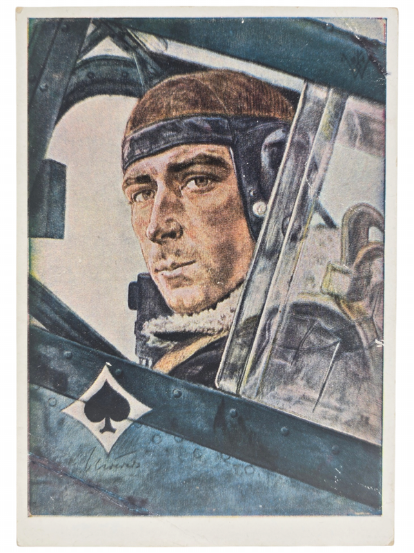 Original WW2 German Postcard - Knights Cross Wearer Ritterkreuzträger Luftwaffe Oberst Werner Mölders, W. Willrich