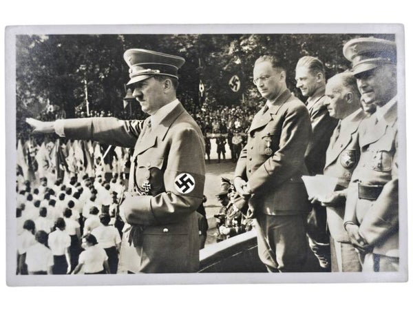 Original WW2 German Postcard - Deursches Turn und Sportfest Breslau, Adolf Hitler, Sudetenland, Karlsbad (1938)