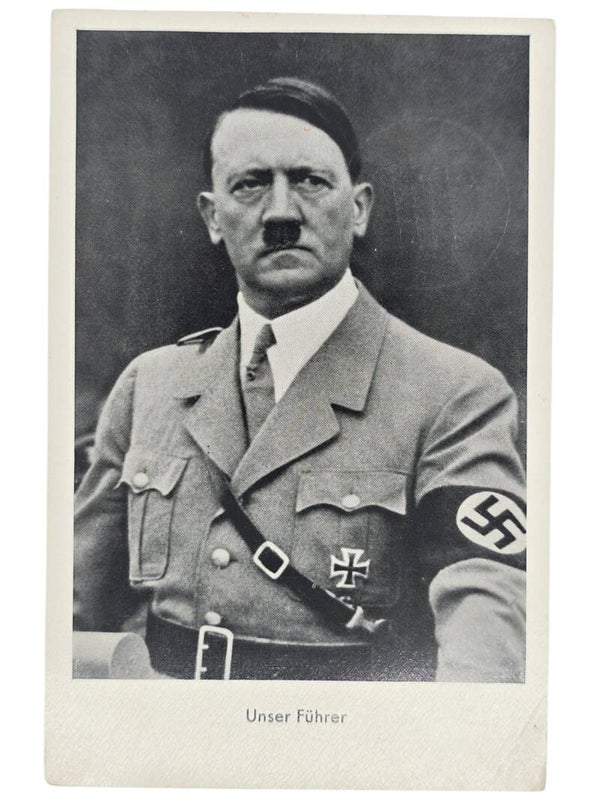 Original WW2 German Postcard - Unser Führer, Adolf Hitler portrait, Prag, Prague (1939)