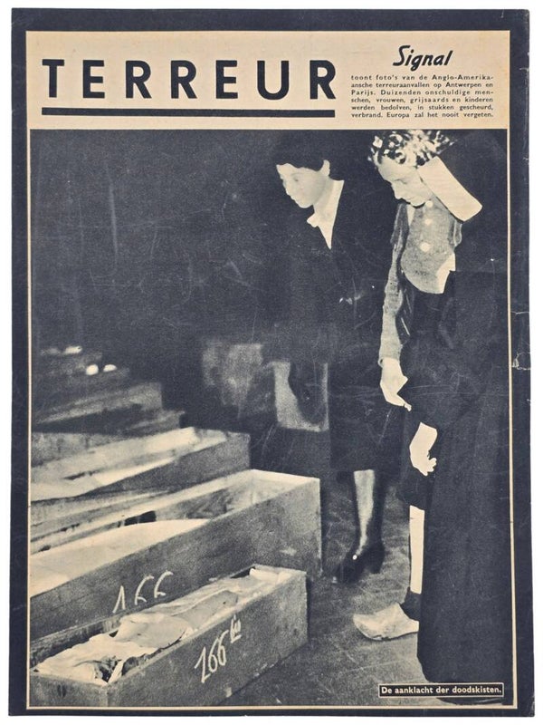 Original WW2 Dutch Magazine - Signal Extra, Terreur, Allied bombings on Antwerpen and Paris (1943)