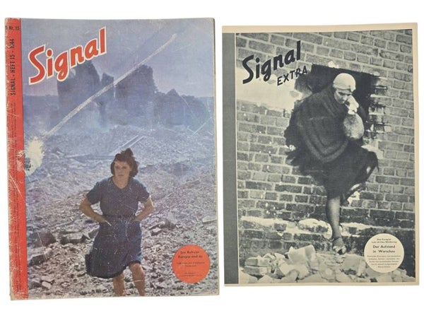 Original WW2 German Magazine - Signal No. 15, German language + add-on Warsaw (1944)
