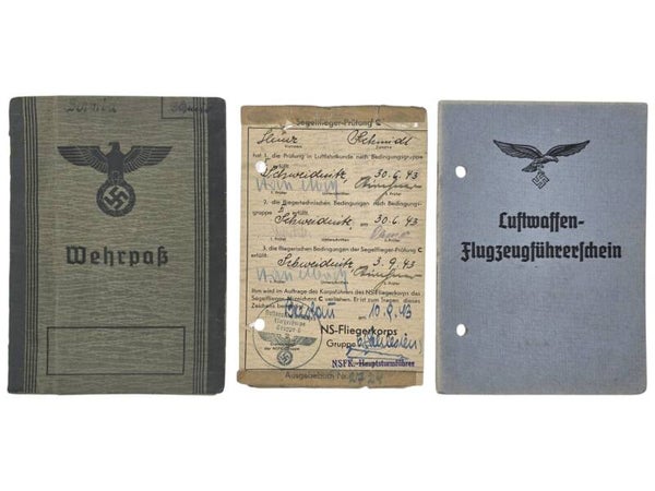 Original WW2 German Document - Wehrpass Luftkriegschule & III NJG Nachtjagdgeschwader 102 (1942 1945)
