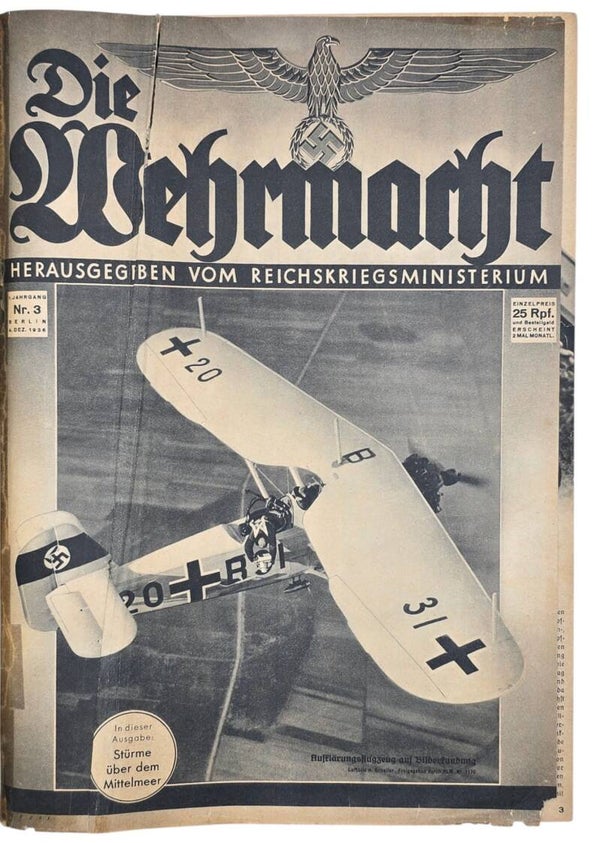 Original WW2 German Magazine - Die Wehrmacht 1st Year 1 Jahrgang bound year (1936 1937)