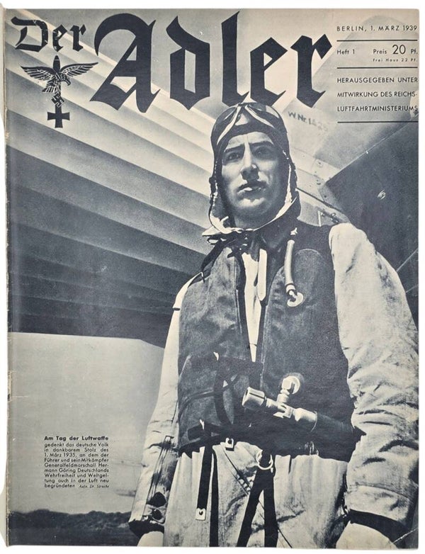 Original WW2 German Luftwaffe Magazine - Der Adler bound year (1939)