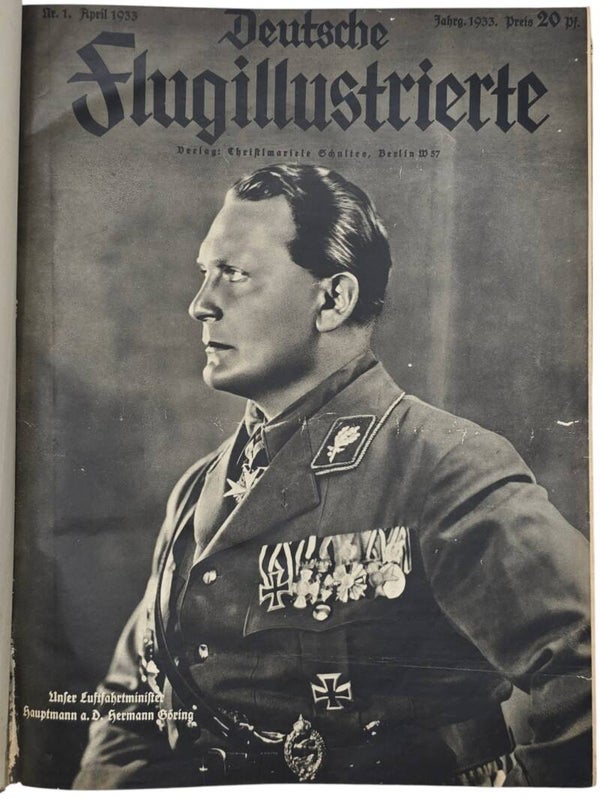 Original WW2 German Aviation Magazine - Deutsche Flugillustrierte, bound year, 1/22 (1933)