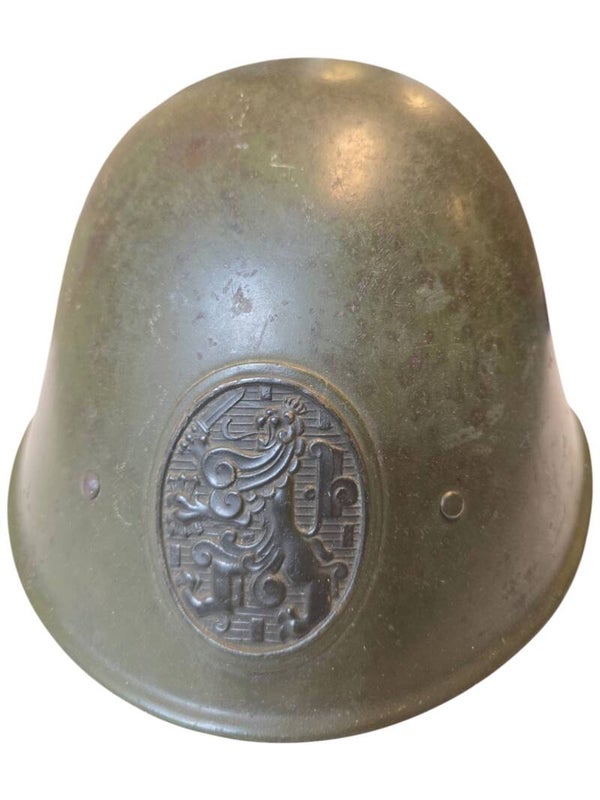 Original WW2 Dutch Helmet - M38, ''J. De Valk'' with plate