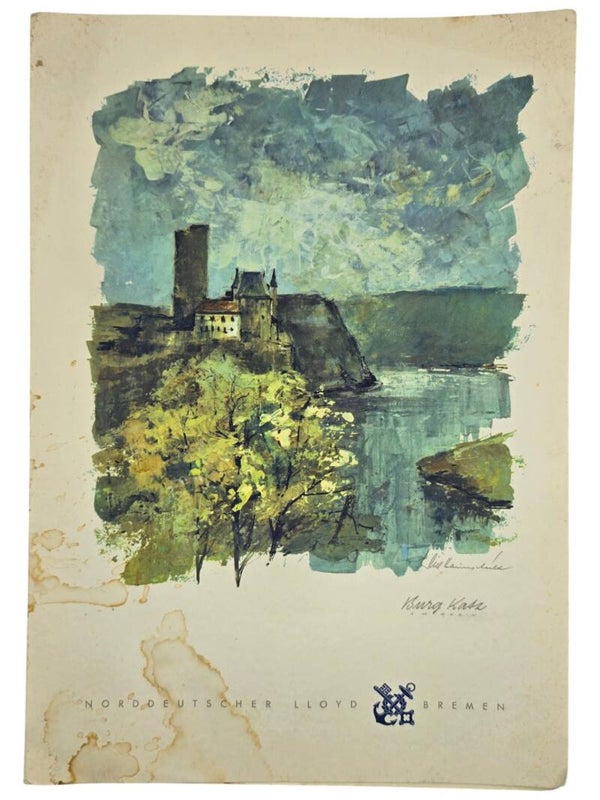 Original German Document - Norddeutscher Lloyd Bremen, SS Bremen menu card (1960)