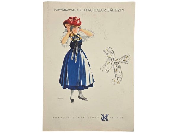 Original German Document - Norddeutscher Lloyd Bremen, SS Bremen menu card, Schwarzwald (1960)