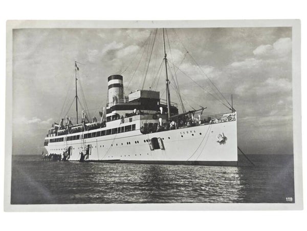 Original WW2 German Postcard - Cruise ship Cobra in Helgoland (1931)