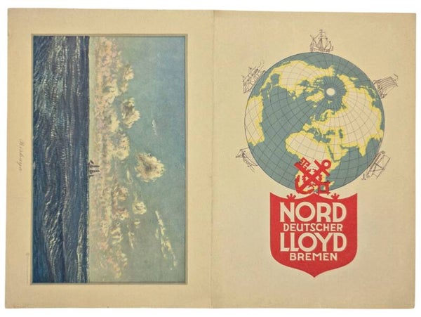Original German Document - Norddeutscher Lloyd Bremen, ship Madrid, menu card (1932)