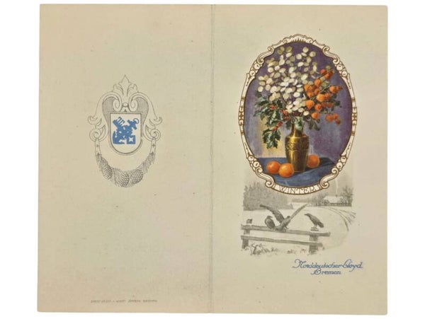 Original German Document - Norddeutscher Lloyd Bremen, ship D. Orotava, menu card (1929)