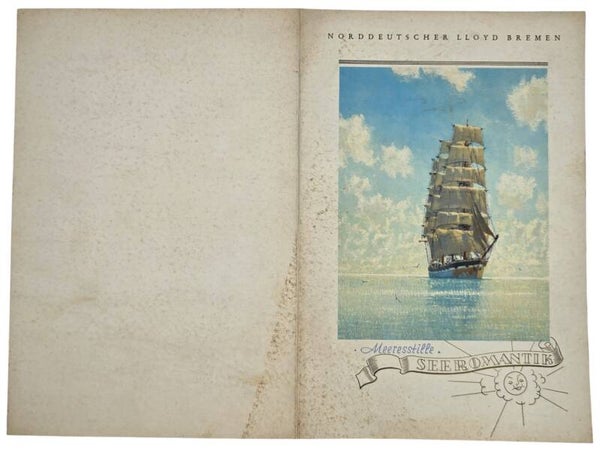 Original WW2 German Document - Norddeutscher Lloyd Bremen, SS Europa, menu card, Seeromantik (1936)