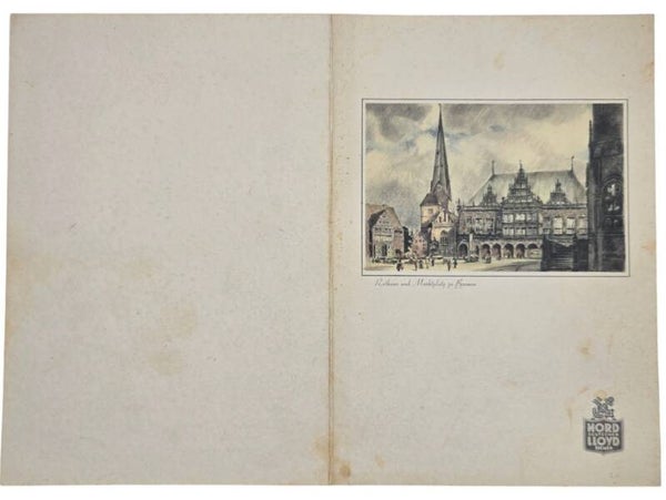 Original WW2 German Document - Norddeutscher Lloyd Bremen, SS Europa, menu card (1936)