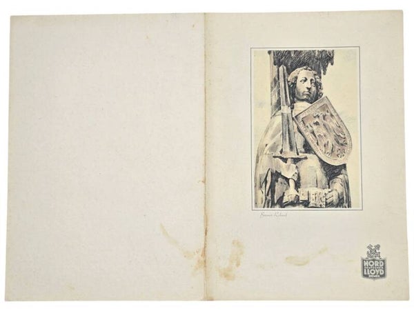 Original WW2 German Document - Norddeutscher Lloyd Bremen, SS Europa, menu card (1936)