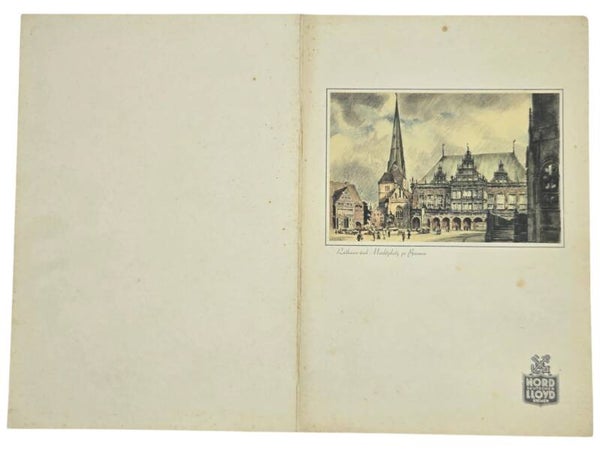 Original WW2 German Document - Norddeutscher Lloyd Bremen, SS Europa, menu card (1936)