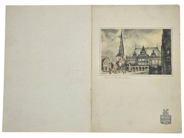 Original WW2 German Document - Norddeutscher Lloyd Bremen, SS Europa, menu card (1936)