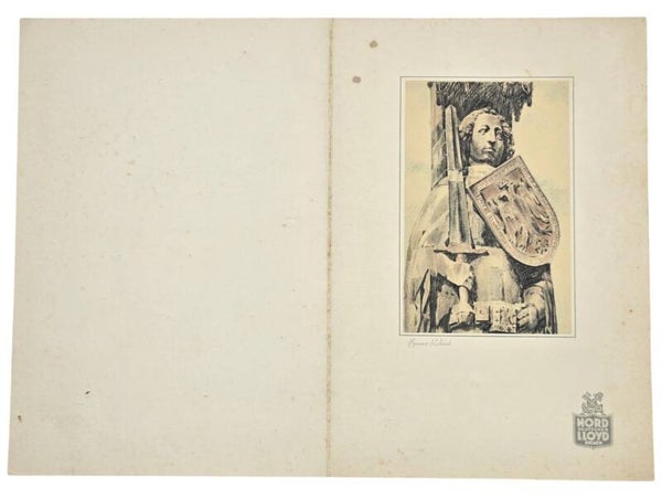 Original WW2 German Document - Norddeutscher Lloyd Bremen, SS Europa, menu card (1936)