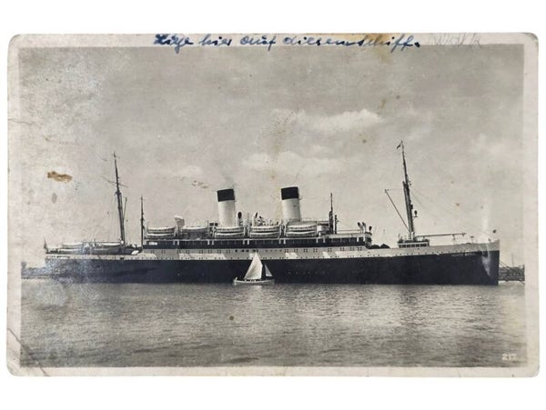 Original WW2 German Postcard - HDSG Hamburg Süd, MS Monte Rosa, Kriegsmarine Feldpost