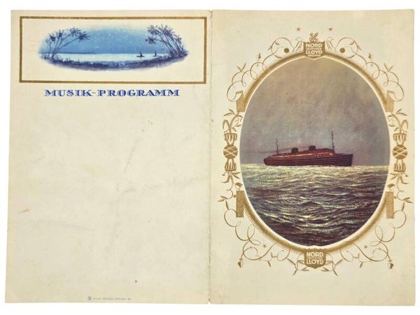 Original WW2 German Document - Norddeutscher Lloyd Bremen, SS Columbus, menu card (1934)