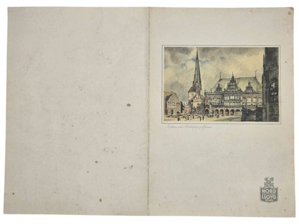 Original WW2 German Document - Norddeutscher Lloyd Bremen, SS Columbus, menu card (1934)