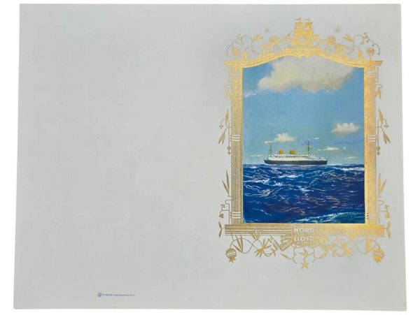 Original WW2 German Document - Norddeutscher Lloyd Bremen, SS Columbus, Menu card (1933)