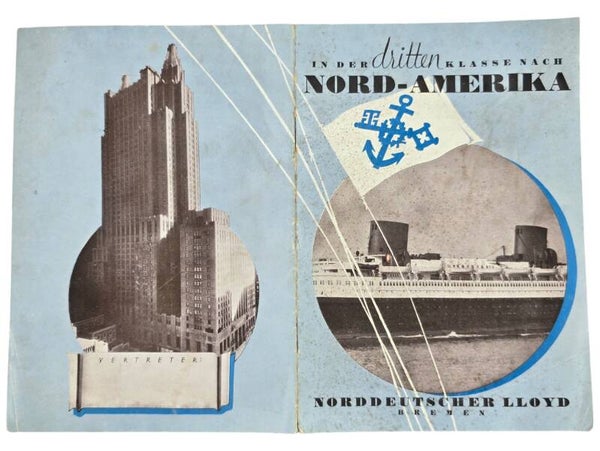 Original WW2 German Document - Norddeutscher Lloyd Bremen, In der dritten Klasse nach Nord-Amerika (1933)