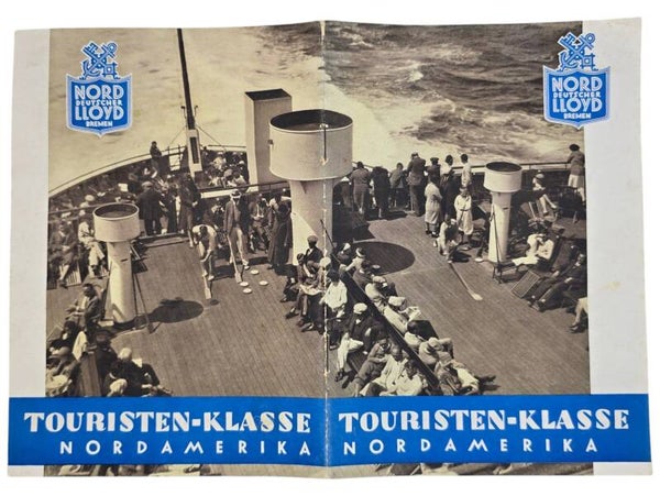 Original WW2 German Document - Norddeutscher Lloyd Bremen, Touristen-Klasse Nordamerika (1933)