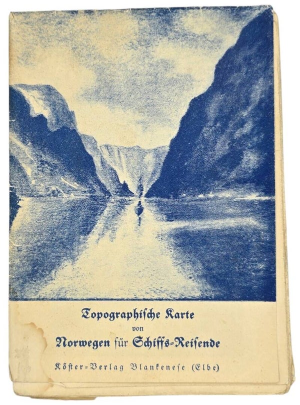 Original WW2 German Map - Topographische Karte von Norwegen für Schiffsreisende