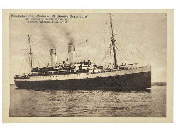 Original German Postcard - HSDG Hamburg-Süd, MS Monte Sarmiento ship