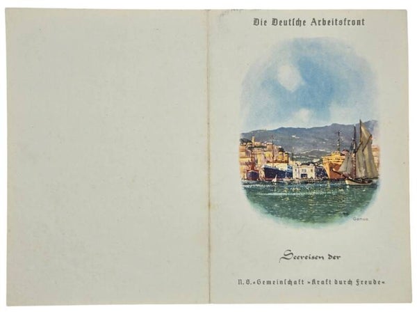 Original WW2 German KDF Document - NS Gemeinschaft Kraft Durch Freude, HAPAG SS Oceana, menu card, Genua (1939)