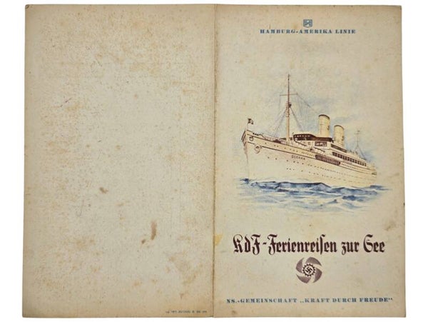 Original WW2 German KDF Document - NS Gemeinschaft Kraft Durch Freude, HAPAG SS Oceana, menu card (1938)