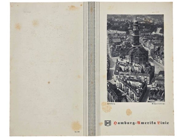 Original WW2 German KDF Document - NS Gemeinschaft Kraft Durch Freude, HAPAG SS Oceana, menu card, Hamburg (1938)