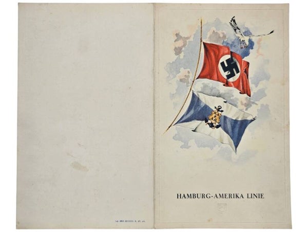 Original WW2 German KDF Document - NS Gemeinschaft Kraft Durch Freude, HAPAG SS Oceana, menu card (1938)