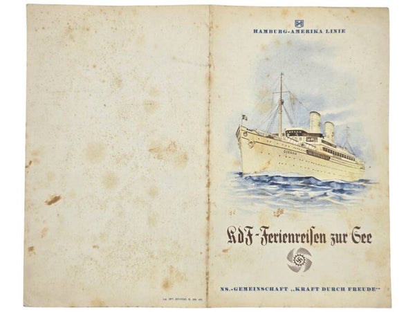 Original WW2 German KDF Document - NS Gemeinschaft Kraft Durch Freude, HAPAG SS Oceana, menu card (1938)