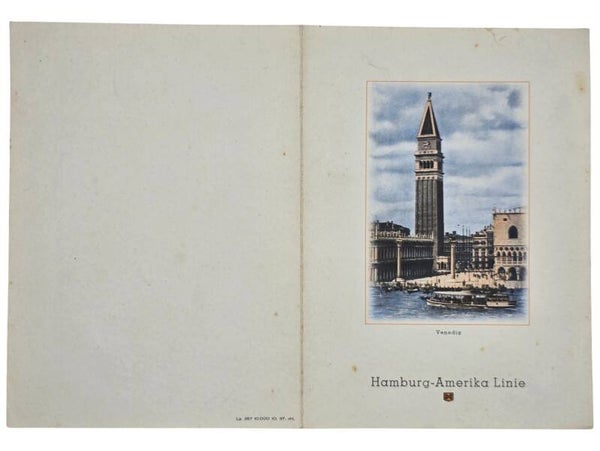 Original WW2 German KDF Document - NS Gemeinschaft Kraft Durch Freude, HAPAG SS Oceana, menu card, Venice (1938)
