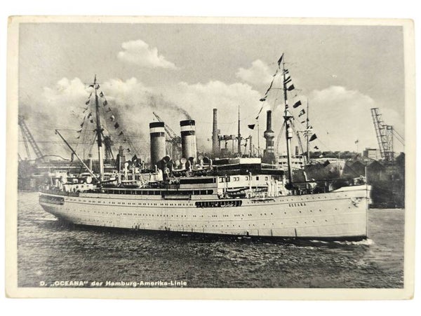 Original WW2 German KDF Postcard - HAPAG Hamburg America Linie, SS Oceana ship (1935)