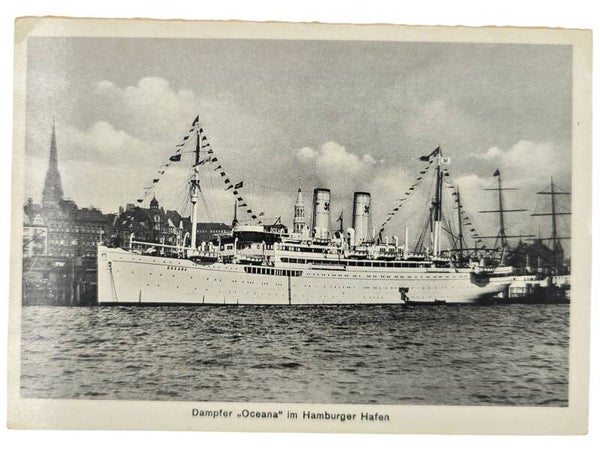 Original WW2 German KDF Postcard - HAPAG Hamburg America Linie, SS Oceana ship, Feldpost (1942)