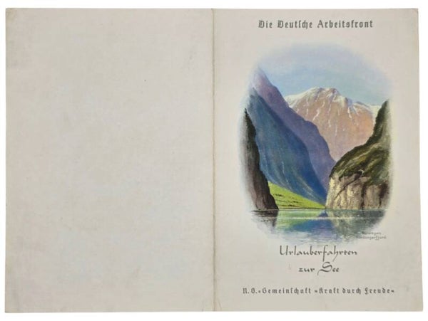 Original WW2 German KDF Document - NS Gemeinschaft Kraft durch Freude, Norddeutscher Lloyd Bremen, SS Stuttgart, menu card, Norway (1939)