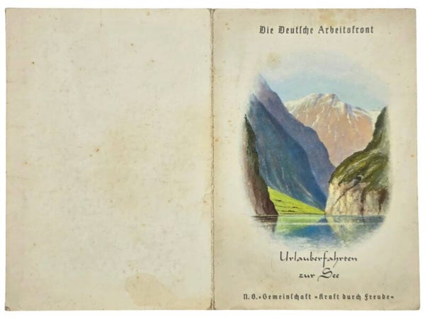 Original WW2 German KDF Document - NS Gemeinschaft Kraft durch Freude, HSDG, MS Wilhelm Gustloff, menu card (1938)