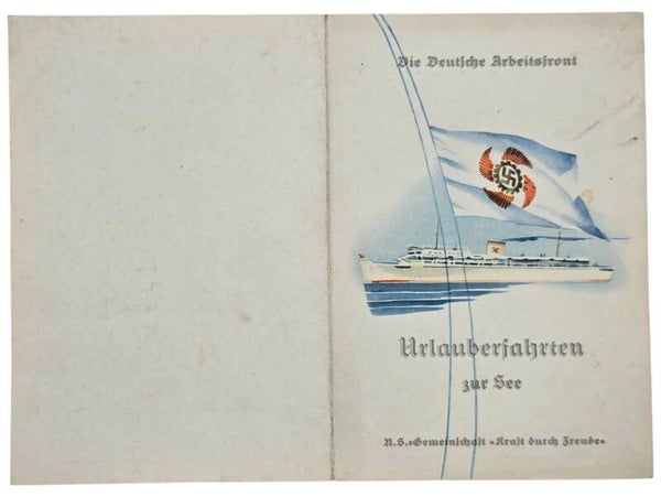 Original WW2 German KDF Document - NS Gemeinschaft Kraft durch Freude, HSDG, MS Wilhelm Gustloff, menu card (1938)
