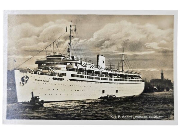Original WW2 German KDF Postcard - NS Gemeinschaft Kraft durch Freude, HSDG, MS Wilhelm Gustloff ship (1938)