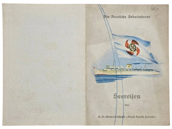 Original WW2 German KDF Document - NS Gemeinschaft Kraft durch Freude, Norddeutscher Lloyd Bremen, SS Sierra Cordoba, menu card (1939)